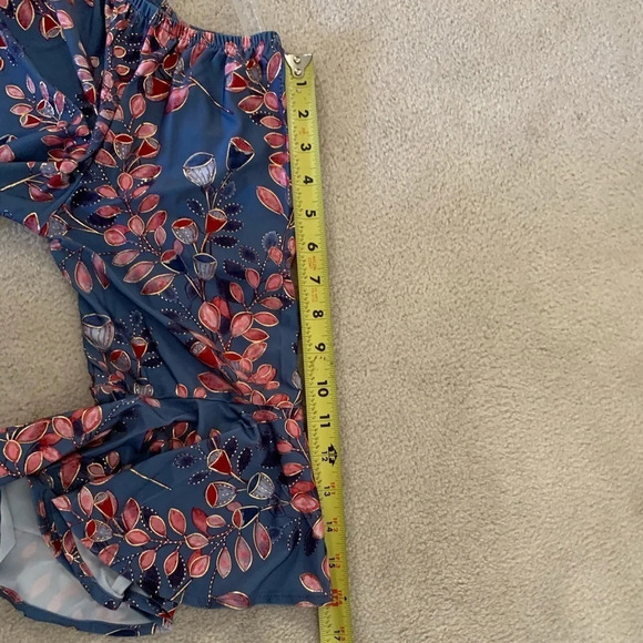 OFF Shoulder Boho Floral Print Flare Sleeves, M - Picture 14 of 16